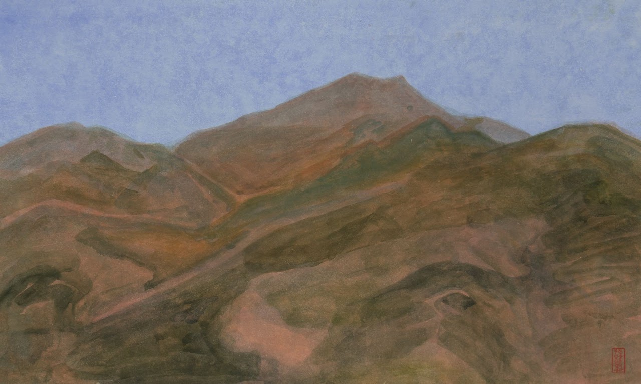 산 (A mountain) — hanji painting by Kim Hye Jung