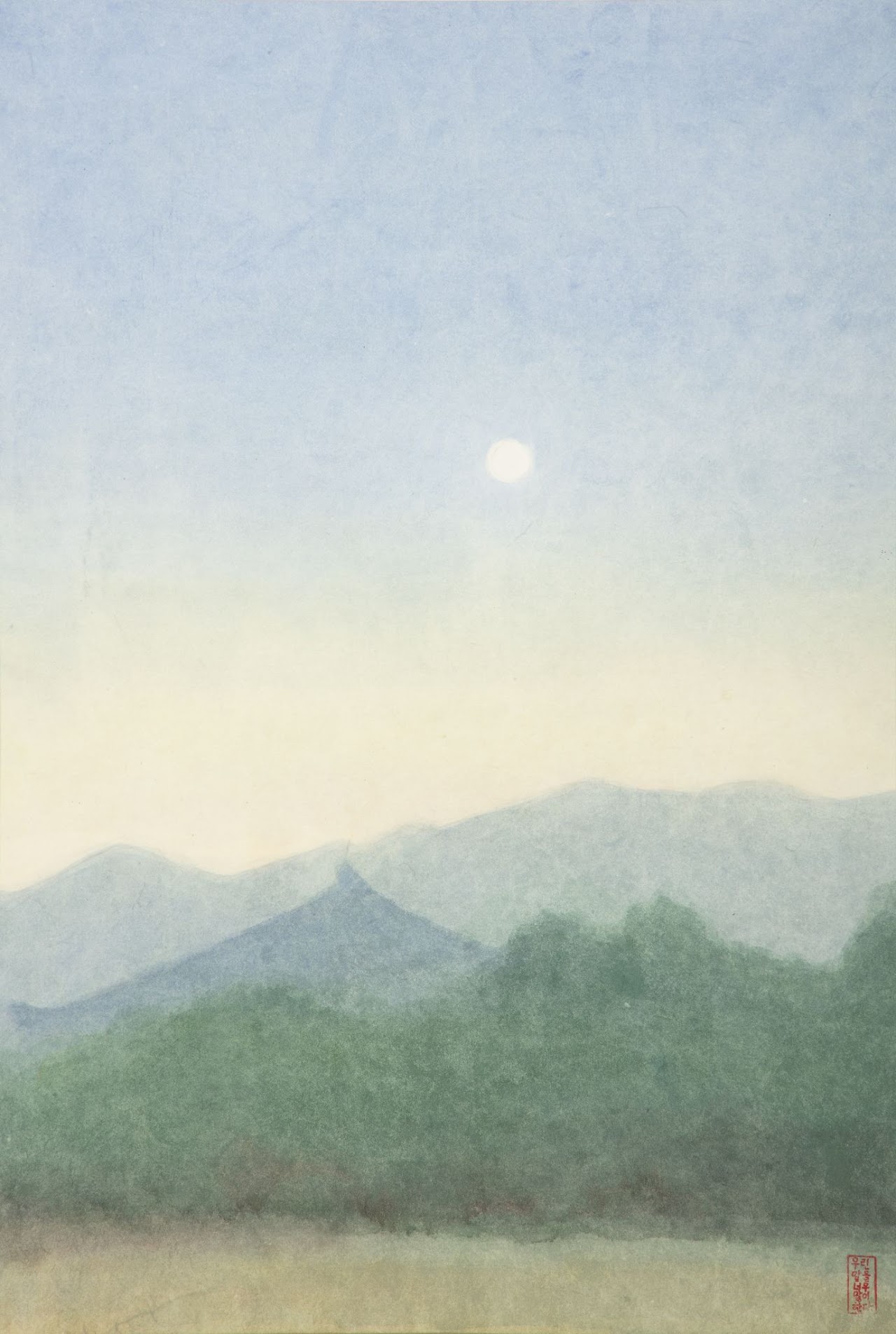 평사리 (Pyeongsari) — hanji painting by Kim Hye Jung