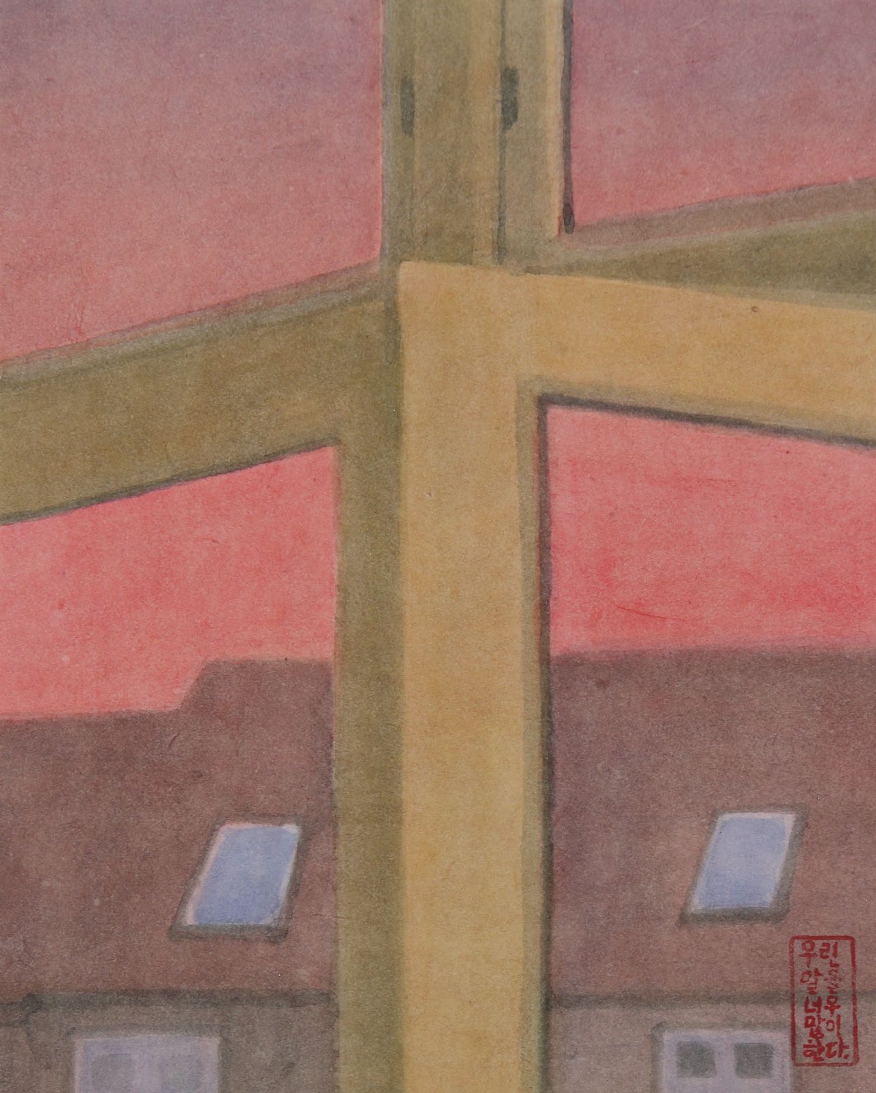 내일 날씨가 좋을 거야 (It's going to be sunny tomorrow) — hanji painting by Kim Hye Jung