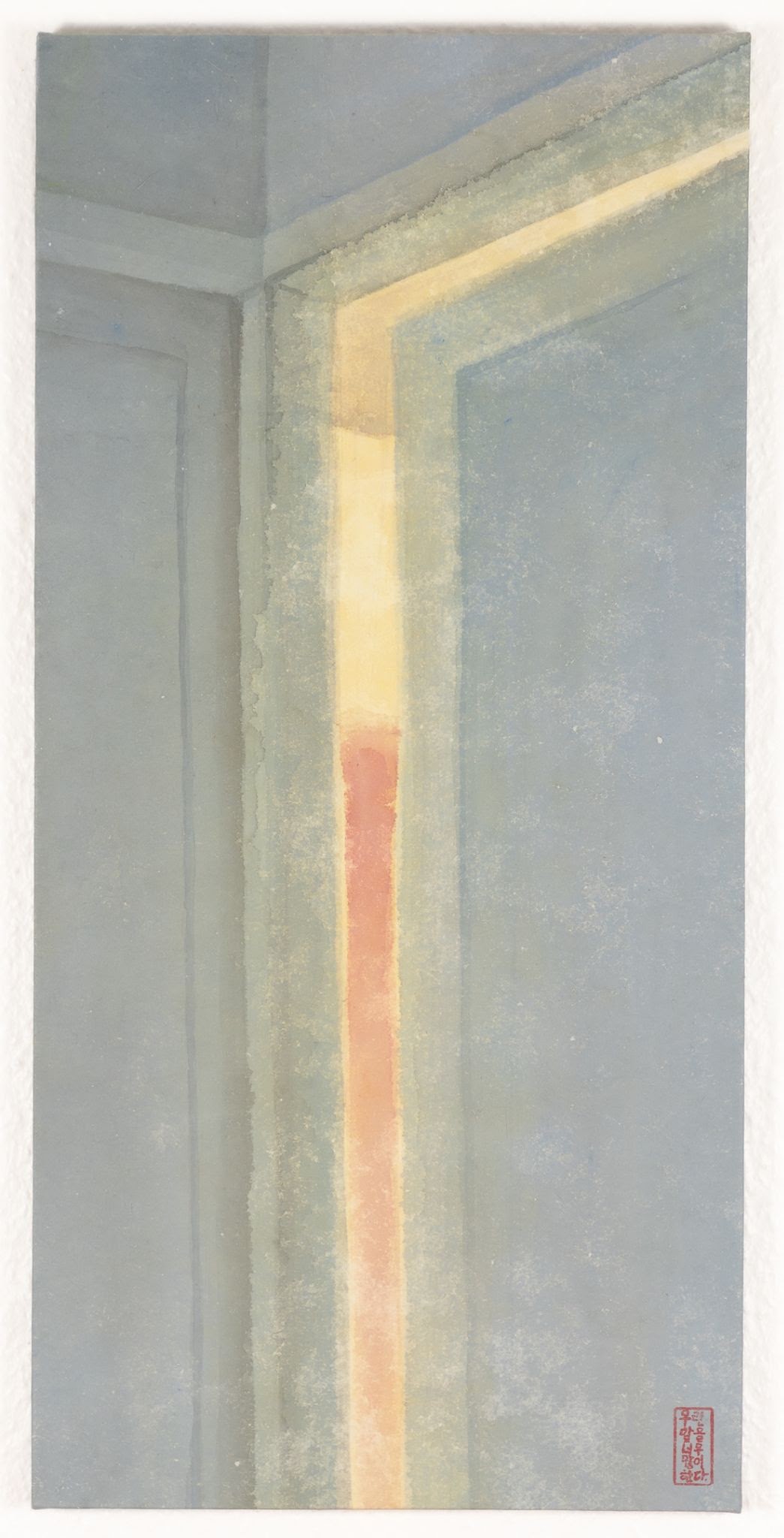 살짝 열린 문 (A slightly opened door) — hanji painting by Kim Hye Jung