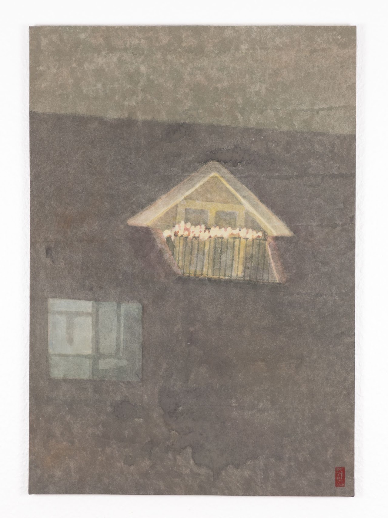이웃 �� (Dear neighbor) — hanji painting by Kim Hye Jung