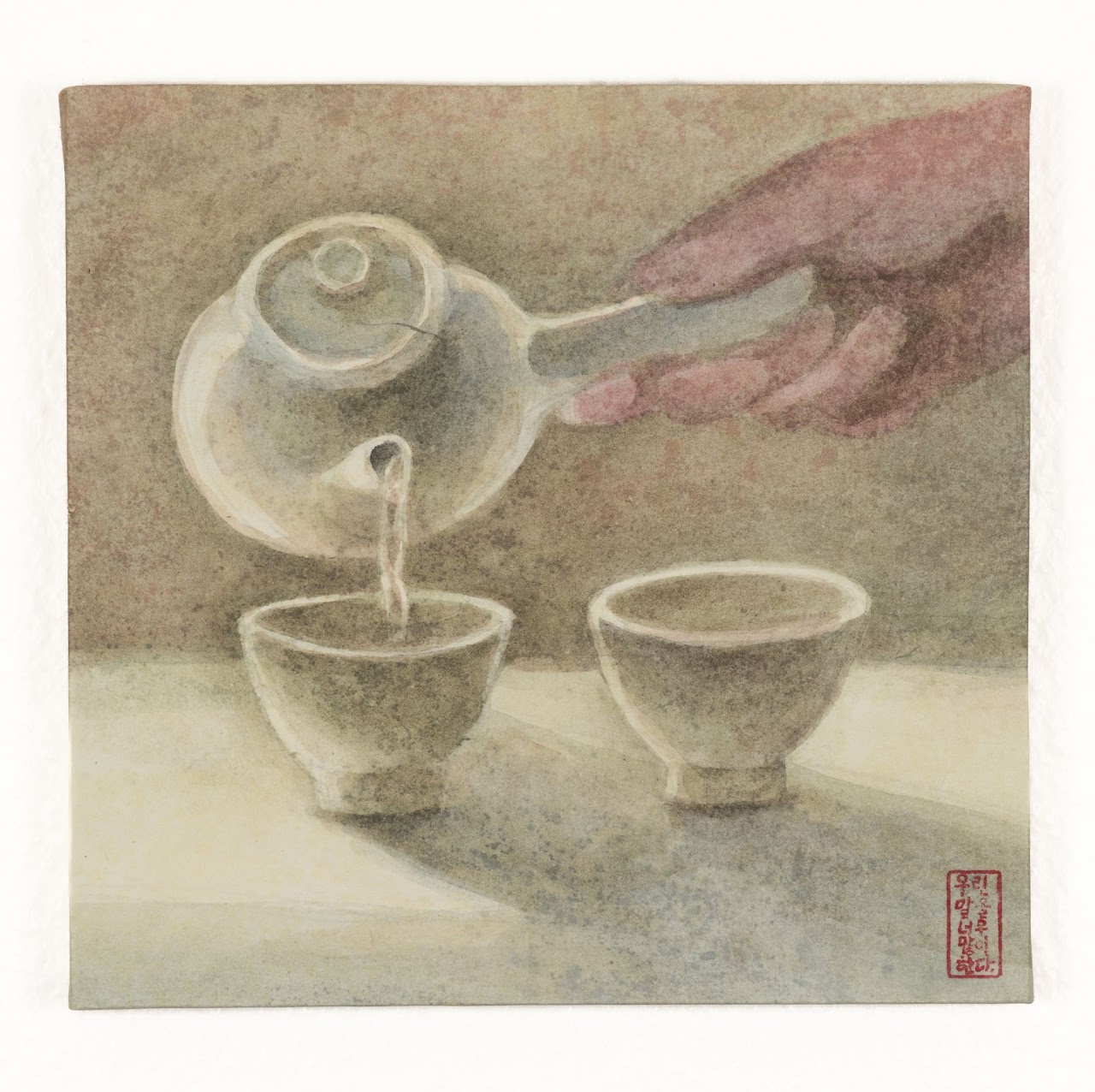 차 (Tea) — hanji painting by Kim Hye Jung