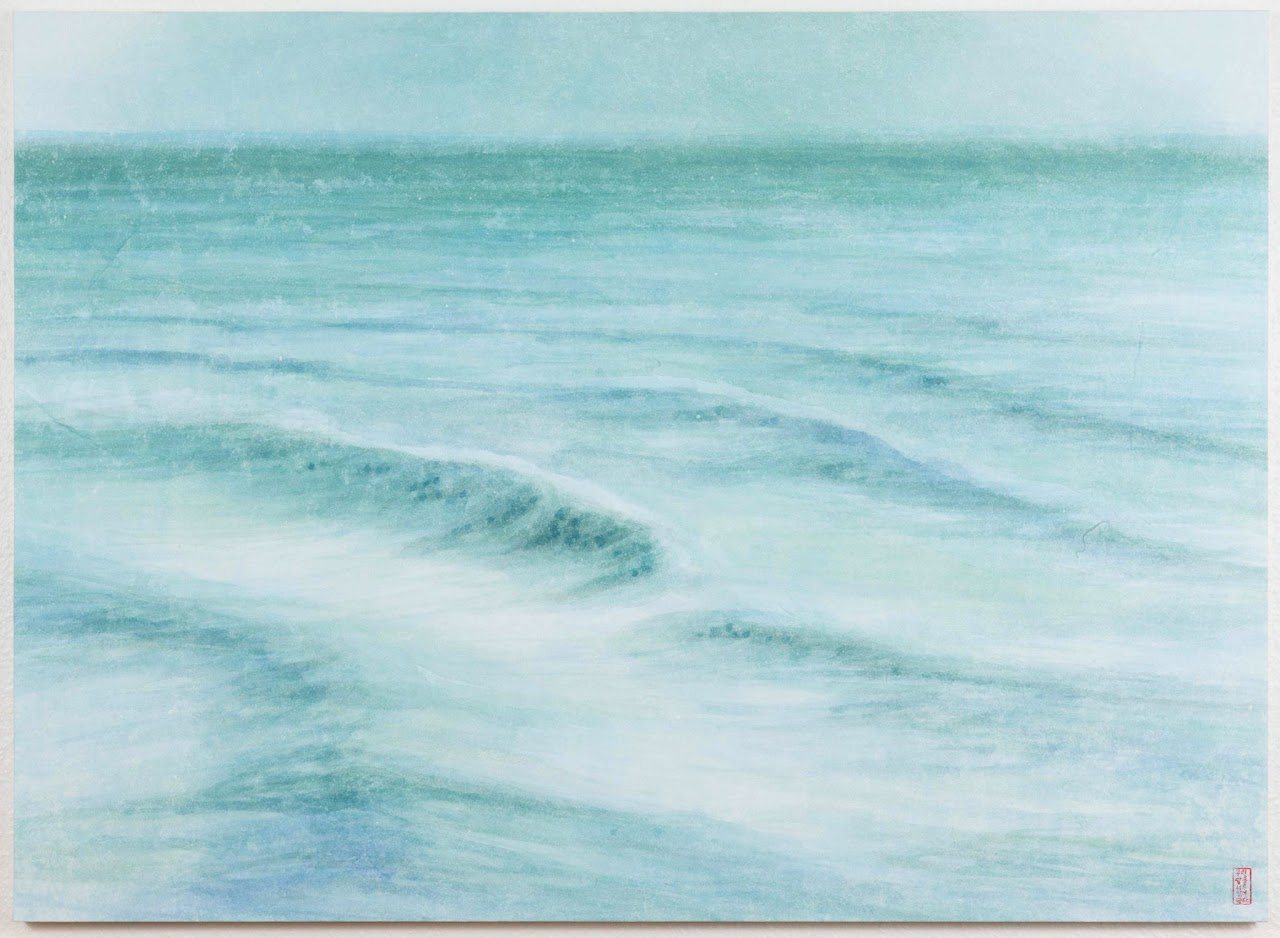 다정한 파도 (Gentle Waves) — hanji painting by Kim Hye Jung