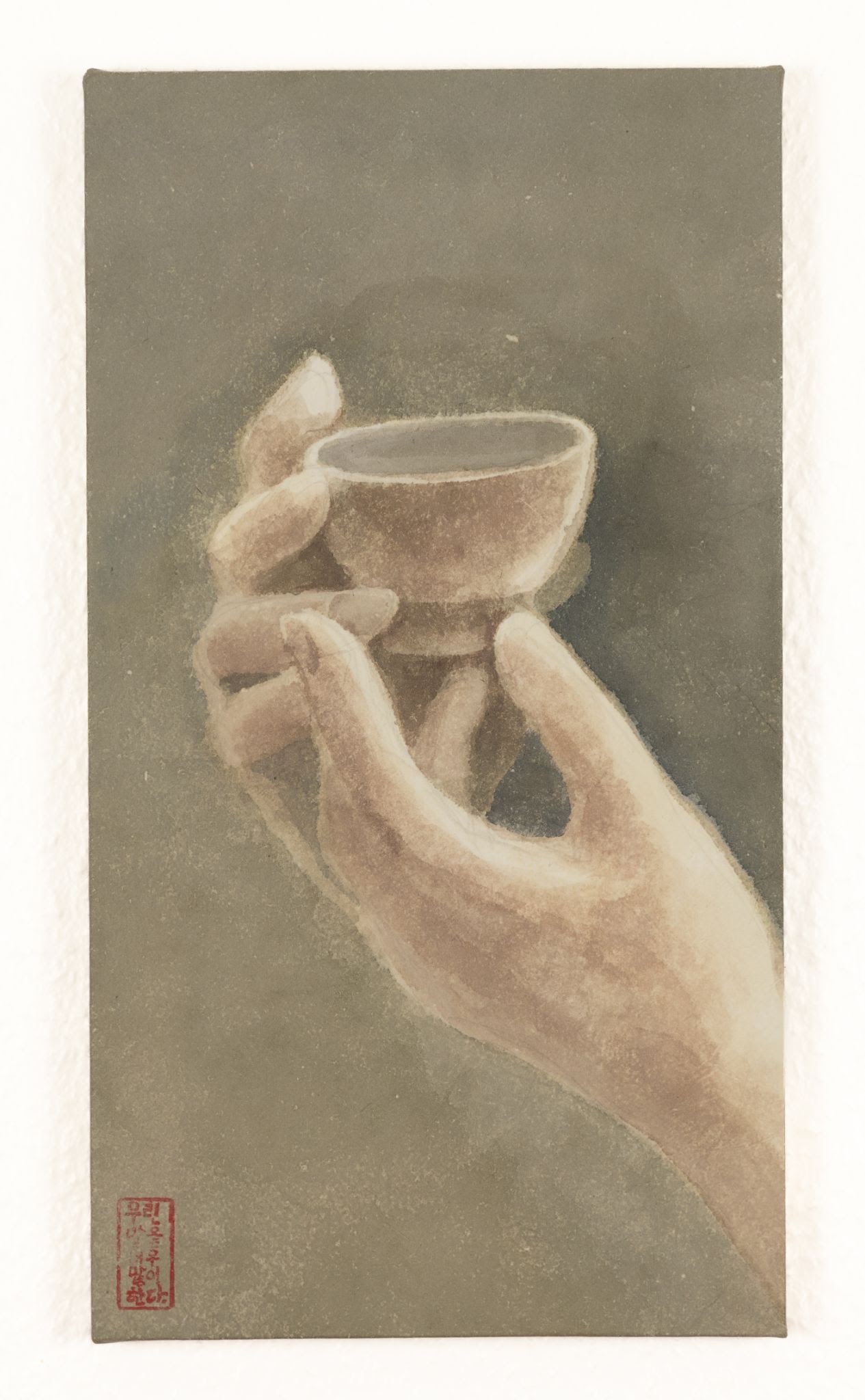 찻잔 (Tea bowl) — hanji painting by Kim Hye Jung