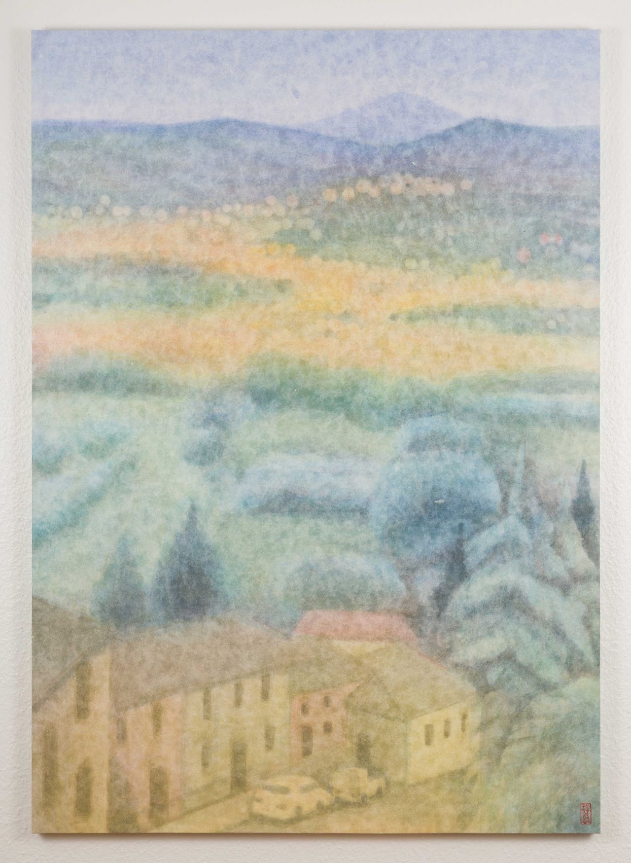View from Monte San Vito — hanji painting by Kim Hye Jung